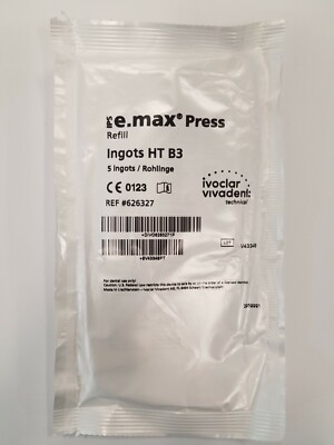 *5-Pieces* Ivoclar Vivadent IPS e.max Press Ingots HT B3 Refill 626327