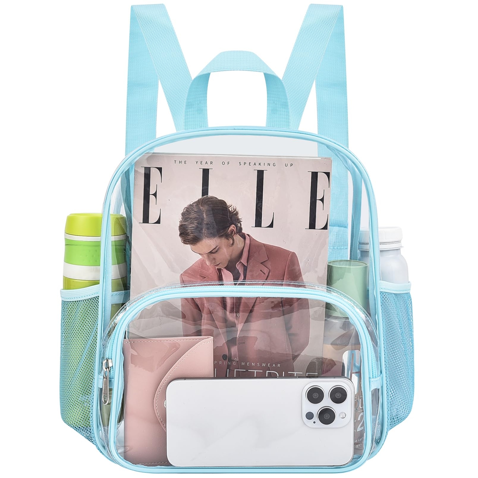 Clear Backpack for Stadium Events Clear Backpack 12x12x6 with Front Pocket fo...