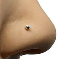 Nasenstecker 2Mm Kugelstift 22G (0,6Mm) 925 Sterling Silber Kugelend Pin Schmuck