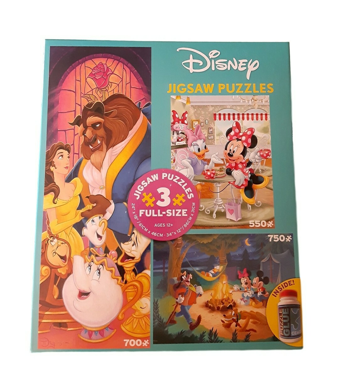 Disney Jigsaw Puzzles Multi Set of 3 Beauty/Beast, Minnie/Daisy