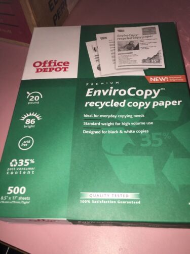 Office Depot Enviro Kopierpapier 500 8,5"" x 11 Blatt auch 2 superweißes Kopierpapier - Bild 1 von 7