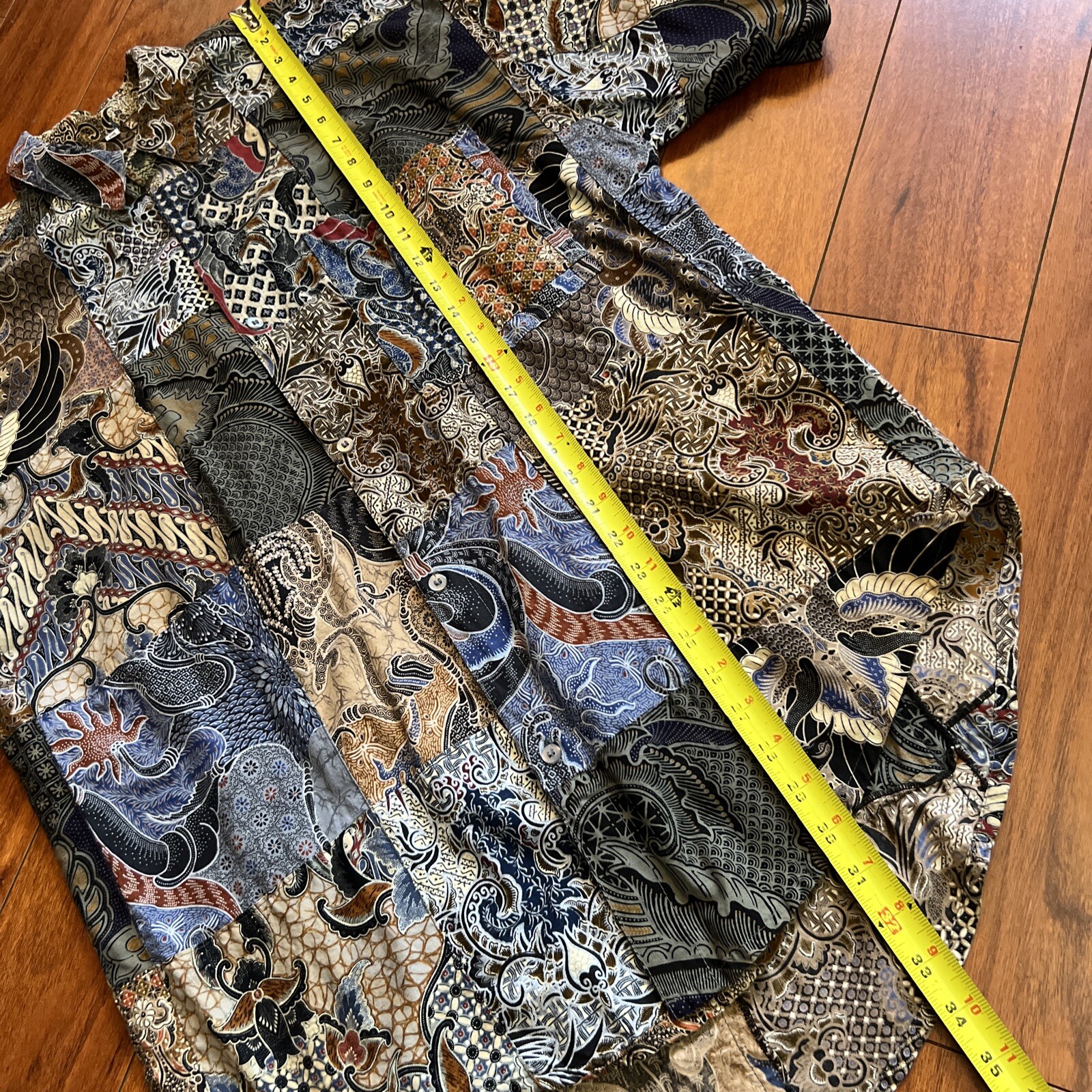 VTG Java Lava Patchwork Retro Paisley Floral Shir… - image 9