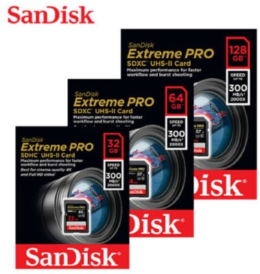 SanDisk Extreme PRO 32G 64G 128G SDHC SDXC UHS-II Memory
