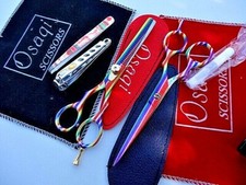 Stripes 6" Hairdressing Hair  Thinning Scissors/Nail Cutter,Tweezers,oil