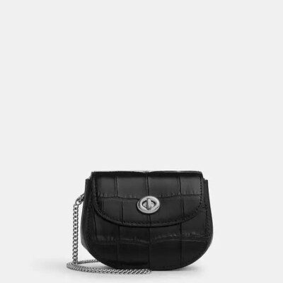 【希少】COACH LEATHER MULTI FUNCTION CASE NWT Coach Turnlock Card Case Novelty Leather/Silver/Black CZ475 | eBay
