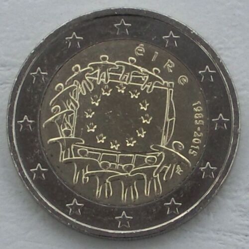 Moneda conmemorativa de 2 euros Irlanda 2015 30 años bandera europea insuficiente - Imagen 1 de 1