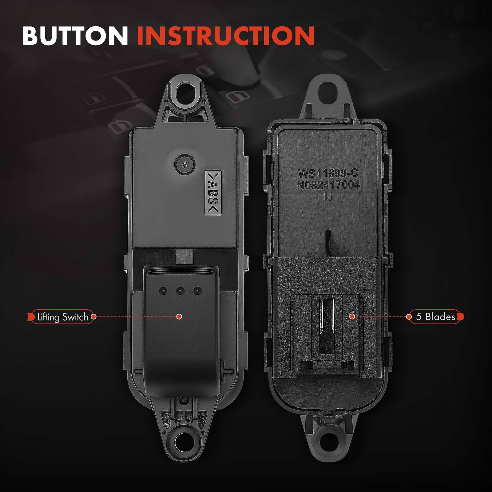 Front Right or Rear Power Window Switch for Mazda 5 06-10 12-15 6 06-07 09-10