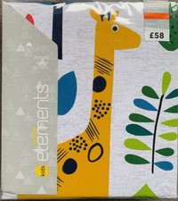 Dunelm Children's Jungle Animals Nursery Cotton Eyelet Curtains 66"x72", 66"x54"