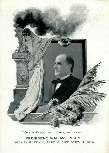 1901 Präsident William McKinley erschossen politische antike Postkarte