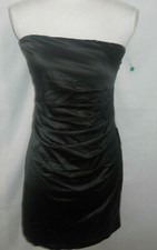 Express Strapless Black Sheath Lined Satin Dress Size S NEW (C30)