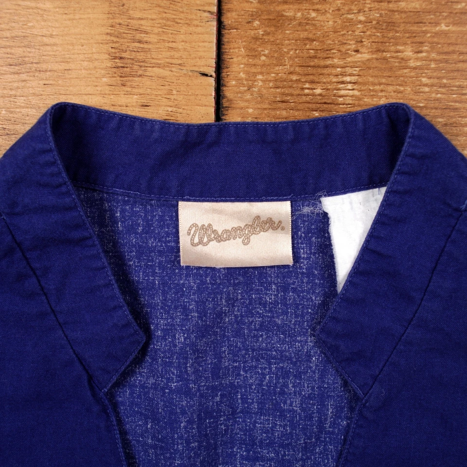 Camisa Wrangler Western Vintage Botón L Años 90 Mujer Manga Larga Azul Foto 3 de 4