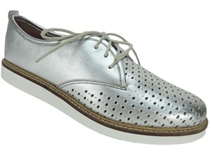 clarks silver lace up shoes