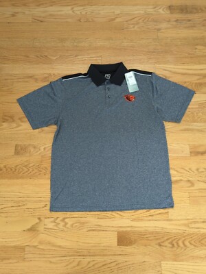 NWT OSU Men s Size L Polo Shirt Oregon State University Beavers Logo Gray K27