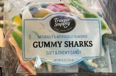 Tractor Supply Co Gummy Sharks Assorted, Soft & Chewy Candy, 9oz