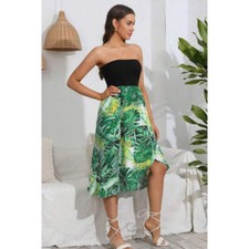 Printed Strapless Dress
