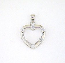 Cubic Zirconia Accent Heart Pendant Sterling Silver