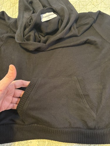 No Boundaries Hooded Sweater Youth L (12-14) Black Long Sleeve Lightweight Knit - Picture 4 of 7