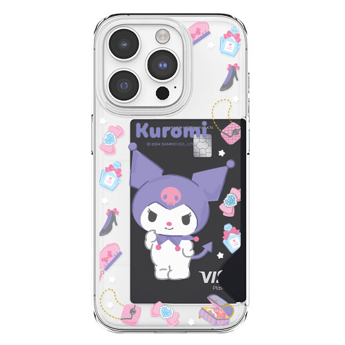 Kuromi Clear Card Hard Case for iPhone 16 15 14 Pro Pro Max Plus Korea made - Picture 13 of 18