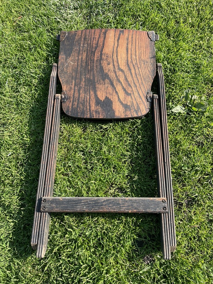 Rare WWII US Military Wood Folding Field Chair Army Marines Lee