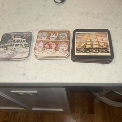 Cork Coasters-3 sets of 3 each