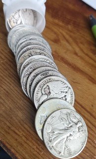 Roll of 20 $10 Face Value 90% Silver Walking Liberty Half Dollars
