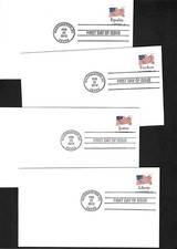 USA: 4x FDC with Flags: Freedom/Equality/Justice/Liberty