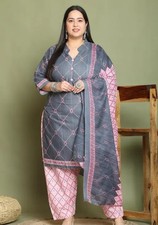 Women Plus Size New Designer Cotton Blend Printed Kurti With Salwar Printed...