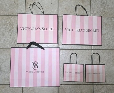 5 Classic Victoria's Secret 2 Small/2 Large/XL Pink Shopping Paper Gift Bags New