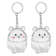 Dog Hair Collector Keychain Container Memorial Bag Charm Puppy Hair