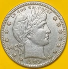 1903-S U.S. BARBER SILVER QUARTER 25c COIN (AU/MS) 1M Mintage!