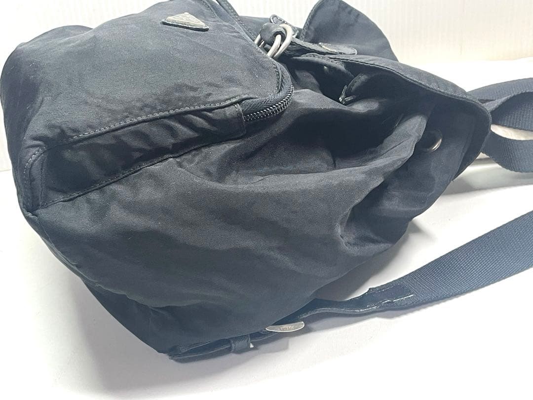 PRADA Mini Backpack Black Triangle Plate Nylon Fr… - image 3
