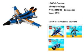LEGO 31008 CREATOR 3:1 THUNDER WINGS 235/pcs 100% Complete