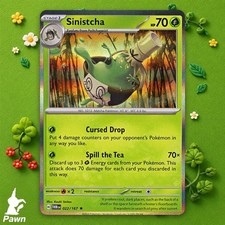 Sinistcha 22/167 Maschera Crepuscolare Rara Carta Pokemon TCG Erba Singola