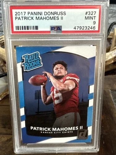 2017 Panini Donruss Patrick Mahomes II Rookie Card #327 PSA 9 Mint