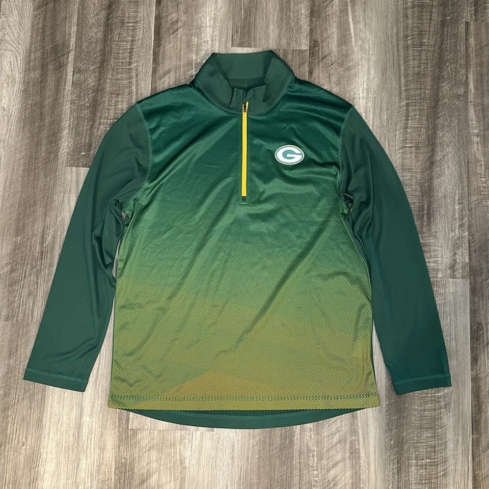 Pullover Green Bay Packers Majestic Cool Base Cuarto Cremallera Rendimiento - Grande Foto 2 de 4
