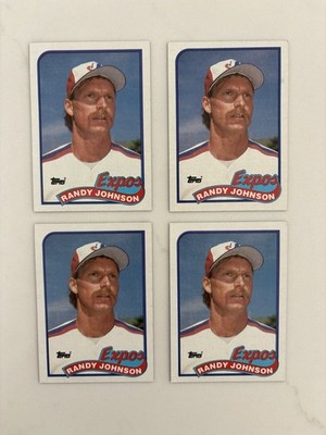1989 Topps Lot (4 Cards) Randy Johnson Rookie - Expos MLB Baseball Trading Cards