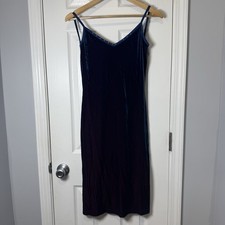 Guess USA Blue Purple Velvet Rhinestone Dress Size M
