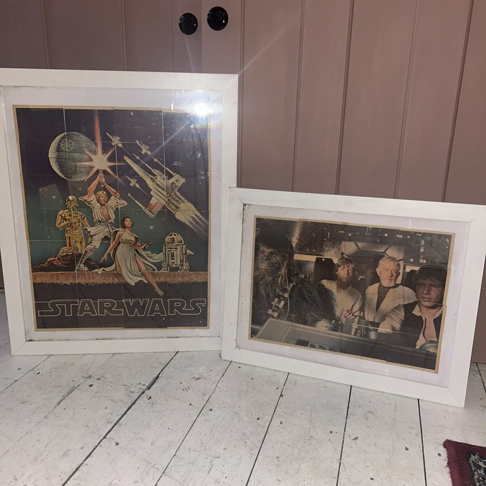 Star Wars Vintage Topps Karten gerahmte Bilder X2 1977 - Bild 1 von 3