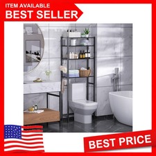 Over the Toilet Storage Shelf 4-Tier Freestanding Bathroom Organizer Brown