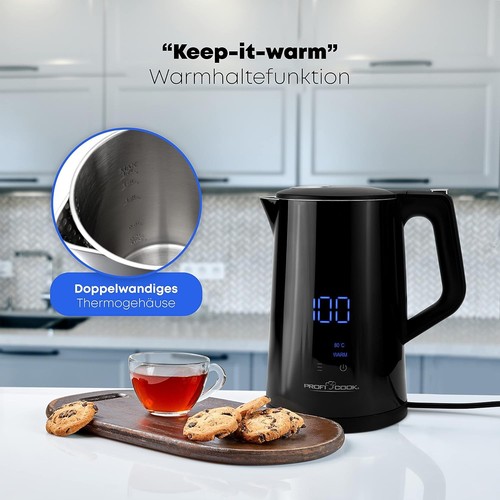 ProfiCook® Wasserkocher mit Temperatureinstellung 1,7L Temperaturauswahl 50°-1 - Bild 4 von 8