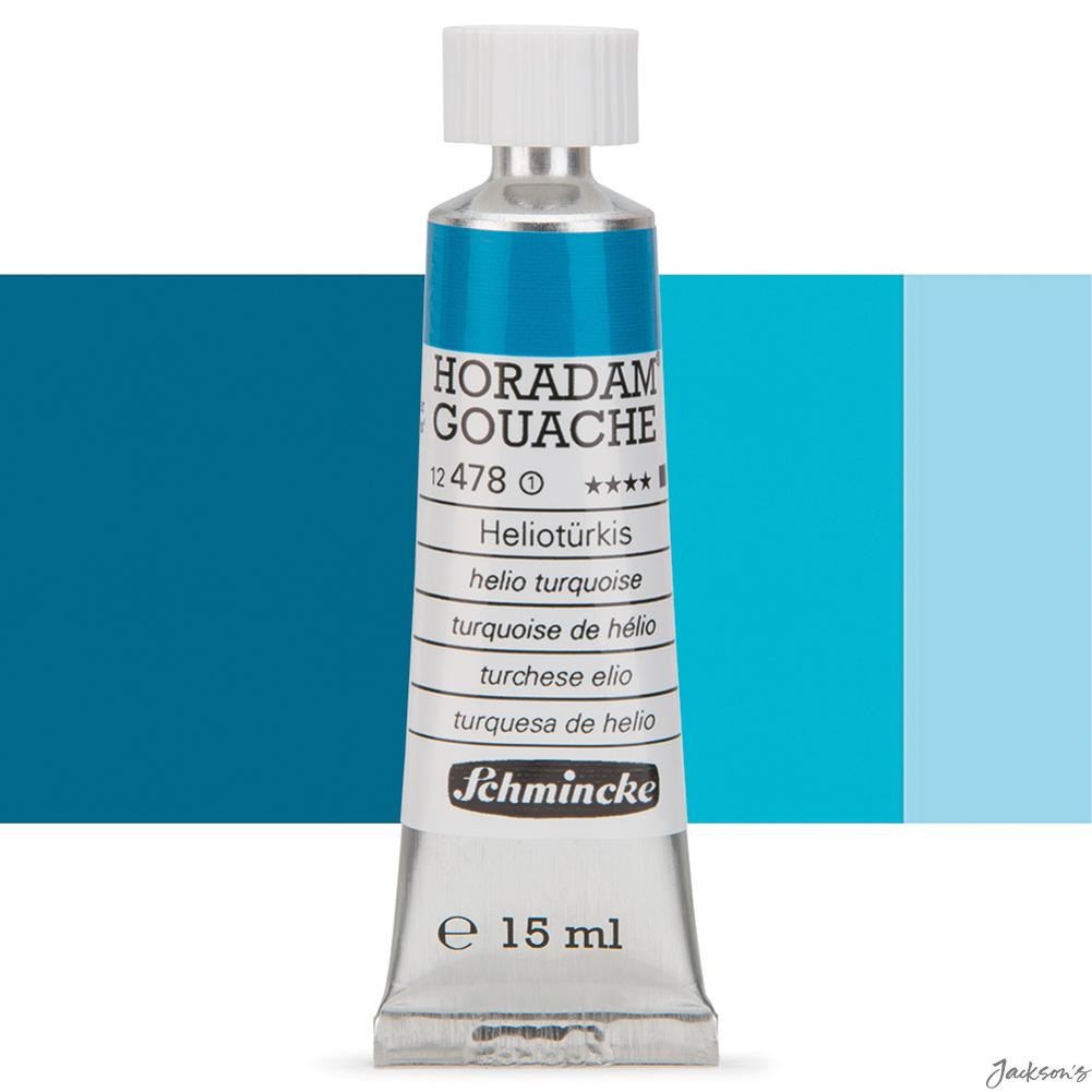 Schmincke Horadam Gouache Paint Tube 15ml Helio Turquoise 478 Artists Colour