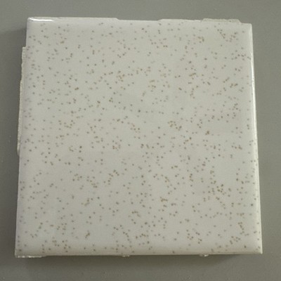 Lot Of 5 wall tile made in the USA Gloss White Brown / Gold Speckled - Vintage