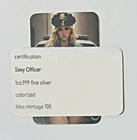 Sexy! Ms. Police Officer 1 Oz .999 Fine Silver Colorized Art Bar +COA 100 Minted