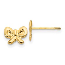 Children's 14k Yellow Gold Small Polished Bow Post Earrings