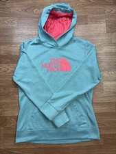 The North Face Hoodie Womens Large Teal Pink Outdoor Sweatshirt
