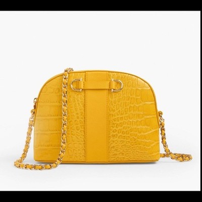 Crocodile pattern embossed leather bag. New!