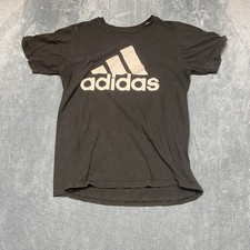 Adidas The Go-To Tee T-Shirt Mens Medium Black Cotton Dark Wash Wordmark Logo