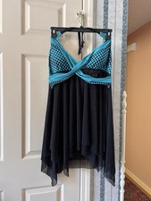 Black  Teal 2 Piece Lined Tankini Swimsuit. Size XL. NWT.