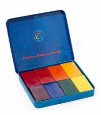 Stockmar Tin of 8 Block Non-Toxic Beeswax Wax Crayons in Waldorf Colors