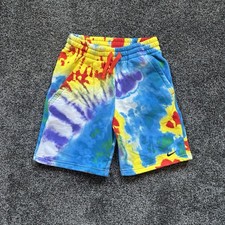 Nike Boys Sportswear Club Tie Dye Fleece Cotton Shorts Multicolor Sz Medium